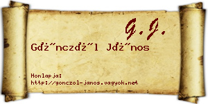 Gönczöl János névjegykártya